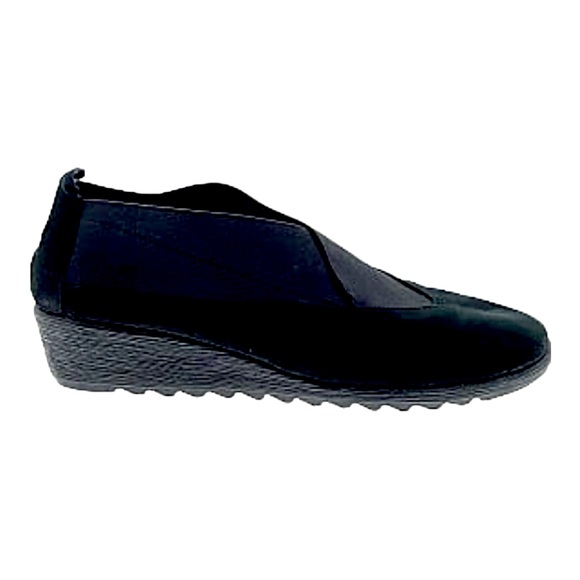 Laura Ashley Shoes - Laura Ashley size 9 black suede wedges in great pre- owned condition.